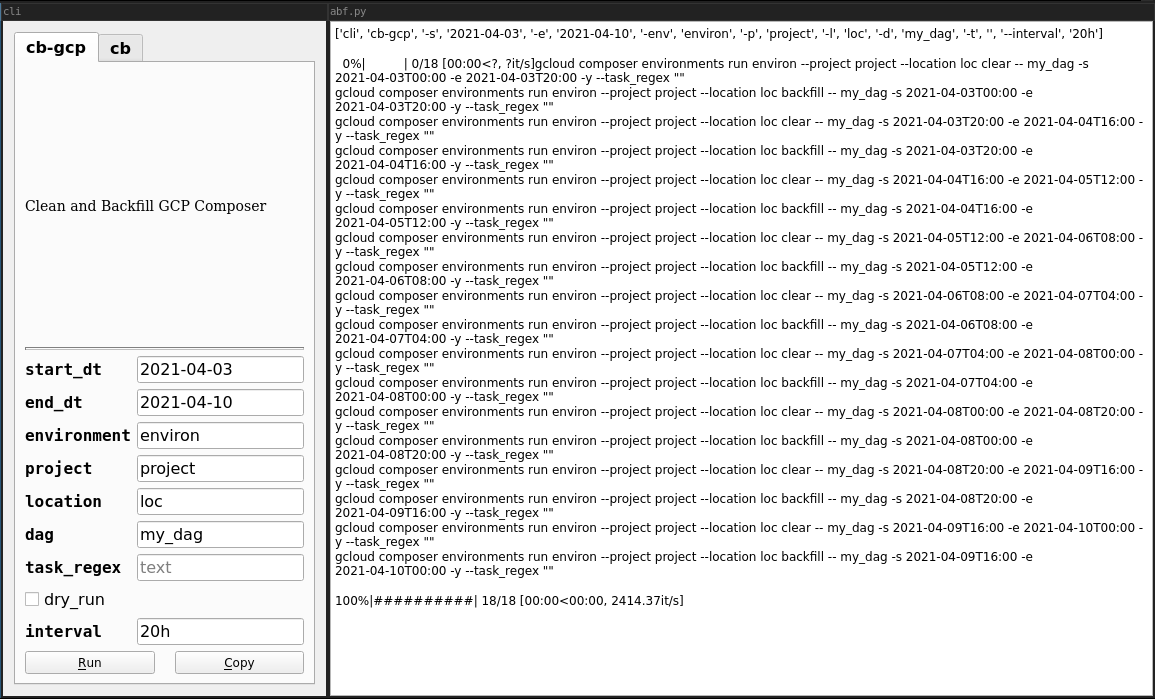 Airflow Backfill Tool GUI