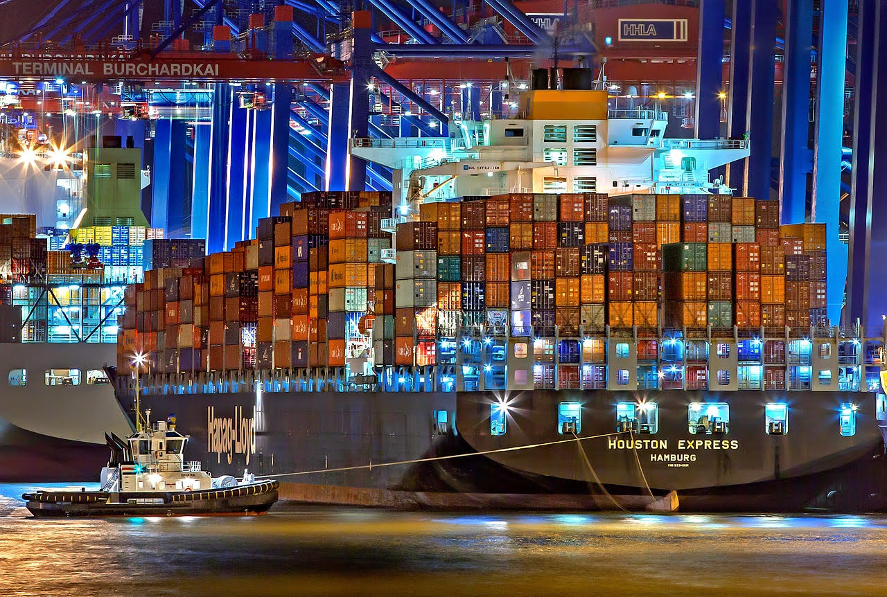 Hamburg Port Of Hamburg Container Ship Germany